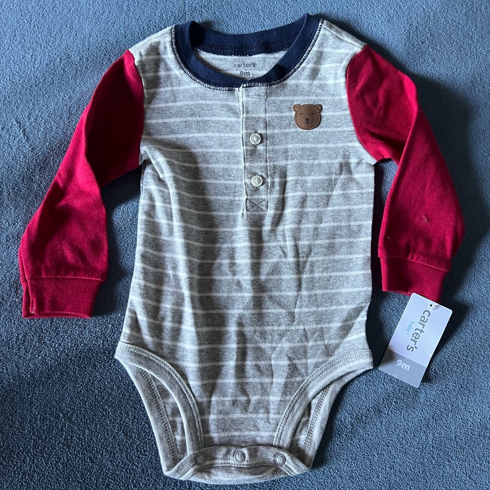 New with tags bear Henley long sleeve bodysuit